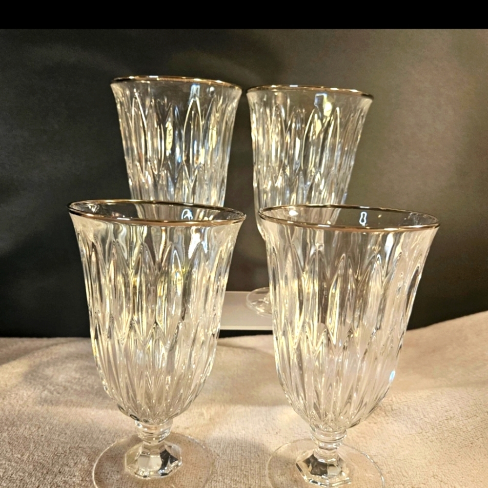 Retired Fostoria Kimberly Footed Iced Tea Goblet ~ Beautiful Crystal ~ Elegant